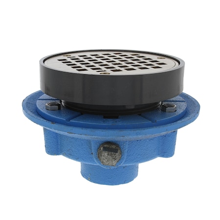 Jones Stephens 2in LevelBest Complete No Hub Cast Iron Drain System, 3in Plastic Spud, 5in Nickel Bronze Strainer D50478